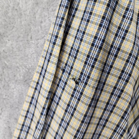 Wrangler PBR Shirt Mens XL Yellow Plaid Western Button Down Long Sleeve Vintage - Picture 8 of 10